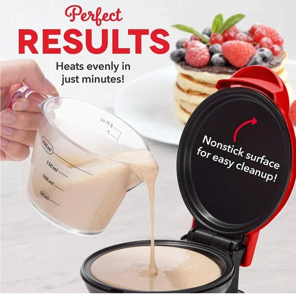 Dash Mini Maker Electric Round Griddle for Individual Pancakes RED BNIB - Picture 4 of 8